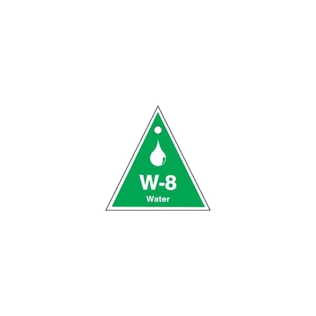 Accuform Energy Source ID Tag, W-8 Water, 2.5" X 2.5", Adhesive Dura-Poly, 5/PK TDK908XVM